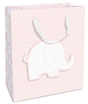 Babyfant rosa – Geschenktasche mit Glimmer